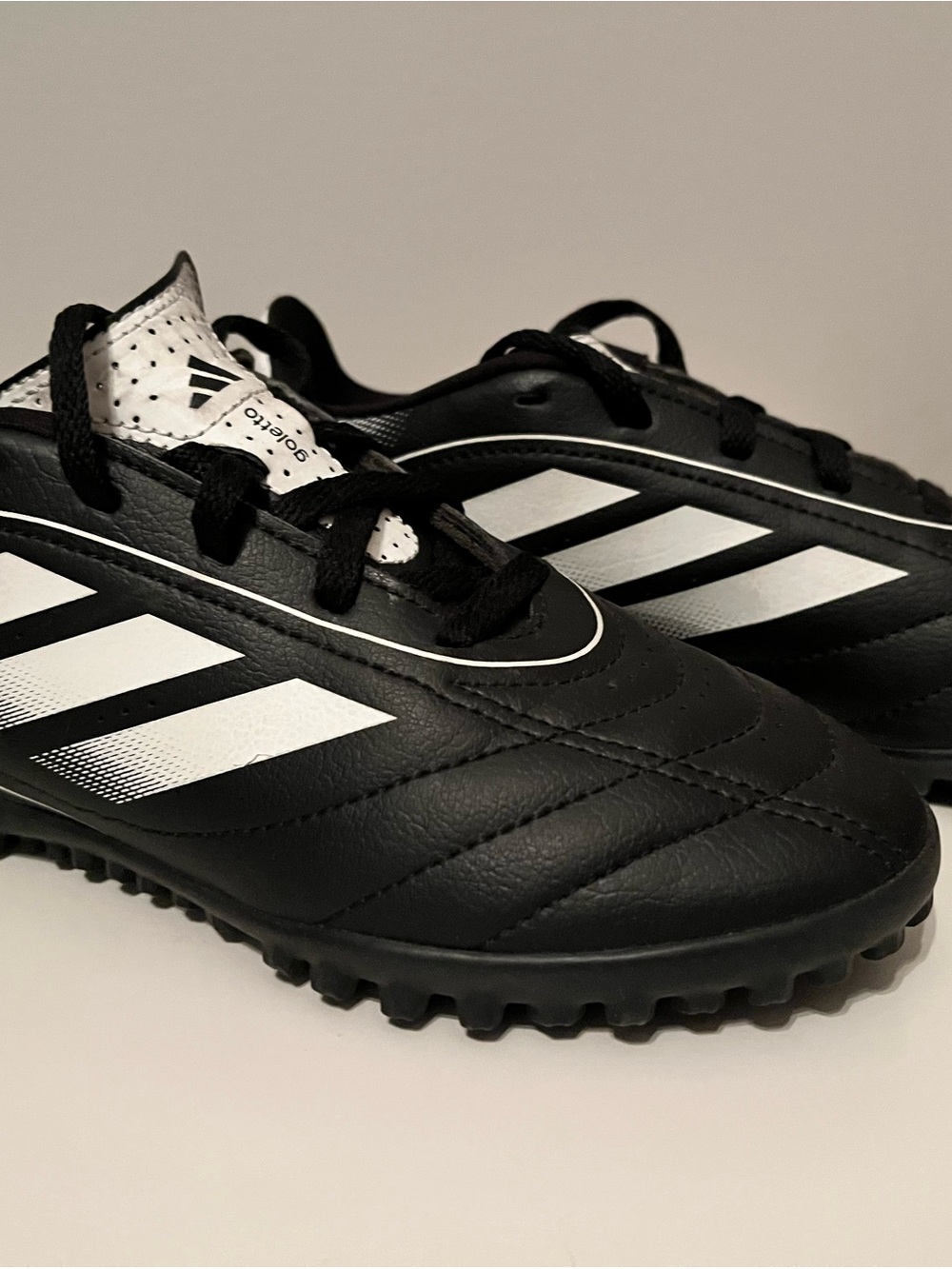 adidas Kids Black and White Turf Soccer Shoes